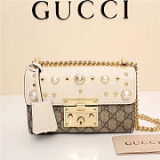 Gucci Padlock Bee Star Small Shoulder Bag 432182 White - 4