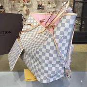 Louis Vuitton Original Neverfull N41605 White Grid With Pink - 5