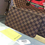 LV Original Neverfull Shopping Bag N41358 With Red - 3