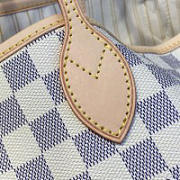 LV Original Neverfull Bag N41361 White Grid With Apricot - 6