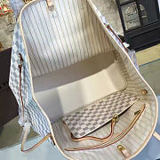 LV Original Neverfull Bag N41361 White Grid With Apricot - 4