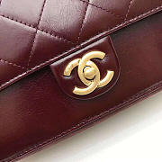 Chanel Flap Bag With Purplish Red - 6