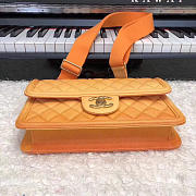  Chanel Original Large Cowskin Flap Bag With Orange 26cm - 5