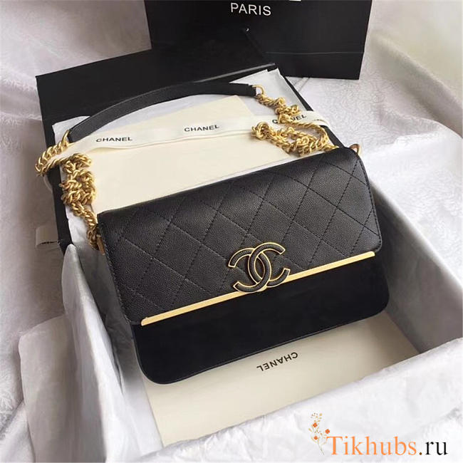 Chanel Calfskin Flap Bag A57560 Black - 1