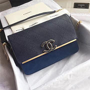  Chanel Calfskin Flap Bag A57560 Blue - 1