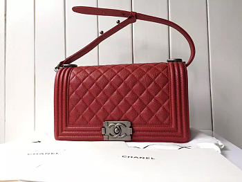 Chanel Leboy Bag Cowskin In Red With Silver Hardware