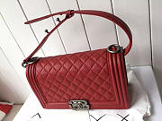 Chanel Leboy Bag Cowskin In Red With Silver Hardware - 3