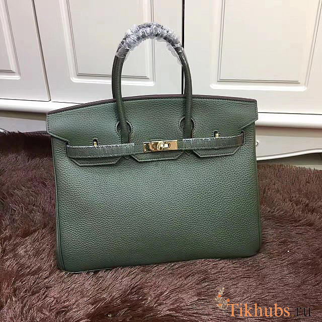 Hermes Original Togo Leather Birkin 30cm Bag In Green - 1