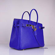 Hermes Original Togo Leather Birkin 30cm Bag In Blue - 4
