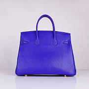 Hermes Original Togo Leather Birkin 30cm Bag In Blue - 6