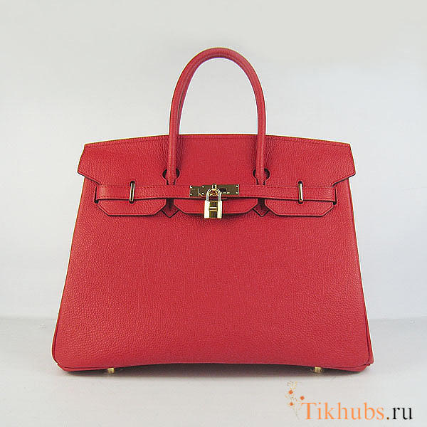 Hermes Original Togo Leather Birkin 30cm Bag In Red - 1