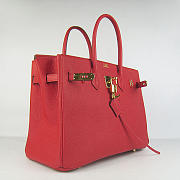 Hermes Original Togo Leather Birkin 30cm Bag In Red - 6