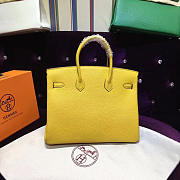  Hermes Original Togo Leather Birkin 30cm Bag In Yellow - 5