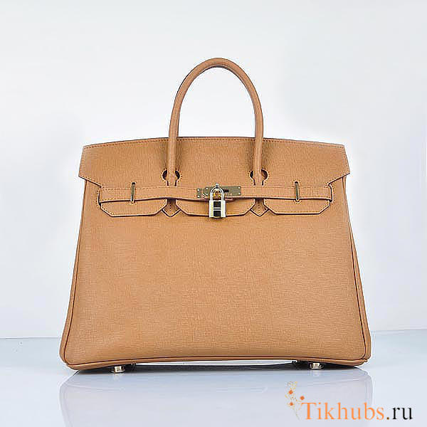 Hermes Original Togo Leather Birkin 30cm Bag In Light Coffee - 1