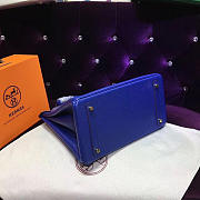 Hermes Original Togo Leather Birkin 30cm Bag In Dark Blue - 5