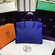 Hermes Original Togo Leather Birkin 30cm Bag In Dark Blue - 6
