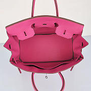 Hermes Original Togo Leather Birkin 30cm Bag In Rose Red - 4