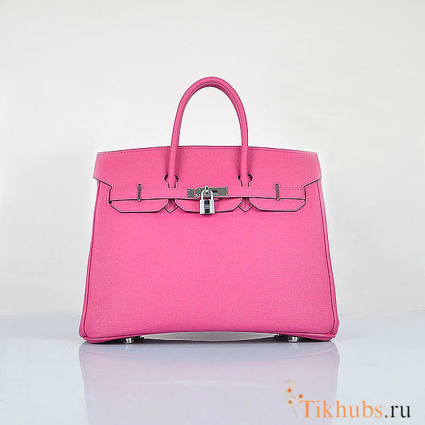 Hermes Original Togo Leather Birkin 30cm Bag In Rose Red - 1