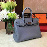 modishbag Hermes Original Togo Leather Birkin 30cm Bag In Light Blue - 4