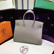  modishbag Hermes Original Togo Leather Birkin 30cm Bag In Light Gray - 5