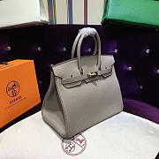  modishbag Hermes Original Togo Leather Birkin 30cm Bag In Light Gray - 6