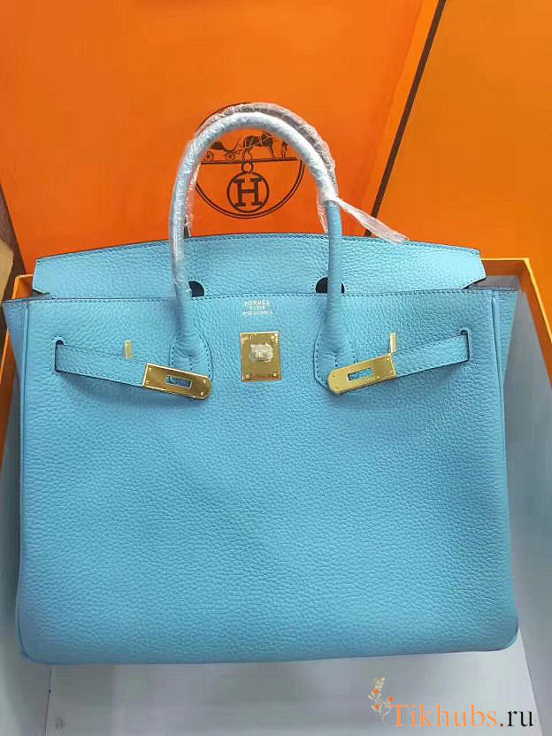 modishbag Hermes Original Togo Leather Birkin 30cm Bag In Sky Blue - 1