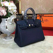  modishbag Hermes Original Togo Leather Birkin 30cm Bag In Navy Blue - 6