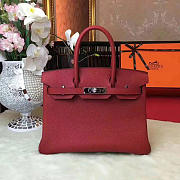 modishbag Hermes Original Togo Leather Birkin 30cm Bag In Wine Red - 1