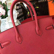 modishbag Hermes Original Togo Leather Birkin 30cm Bag In Wine Red - 2