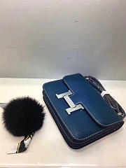 Hermes Epsom Leather Constance Bag In Dark Blue - 3