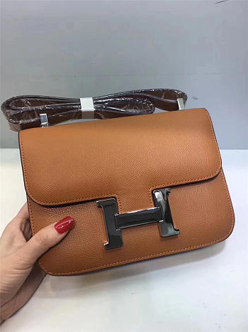 Hermes Epsom Leather Constance Bag In Khaki