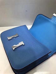 Hermes Epsom Leather Constance Bag In Blue - 5