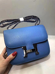 Hermes Epsom Leather Constance Bag In Blue - 1