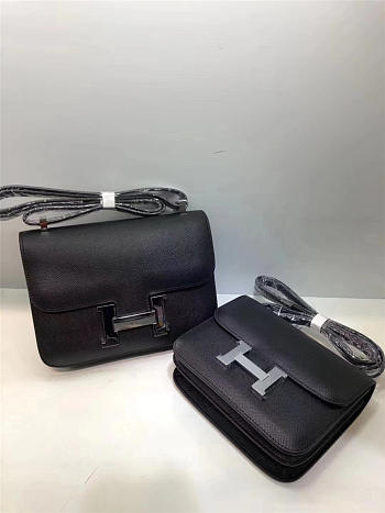 Hermes Epsom Leather Constance Bag In Black