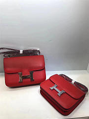 Hermes Epsom Leather Constance Bag In Red - 6
