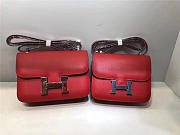 Hermes Epsom Leather Constance Bag In Red - 4