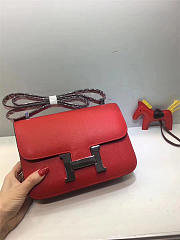 Hermes Epsom Leather Constance Bag In Red - 3