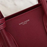 YSL Original Leather Women Handbag Wine Red - 4
