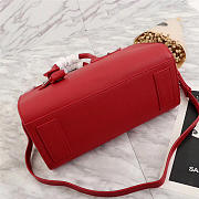 YSL Original Leather Women Handbag Red - 5