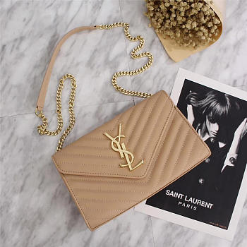 YSL Original Leather 26cm Shoulder Bag Golden Chain 26595