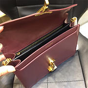 YSL 532750 Cassandra Monogram Clasp Smooth Leather Bag Wine Red - 6