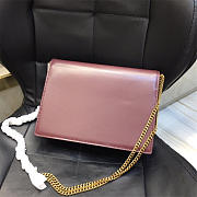 YSL 532750 Cassandra Monogram Clasp Smooth Leather Bag Wine Red - 2