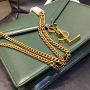 YSL 532750 Cassandra Monogram Clasp Smooth Leather Bag Green - 6