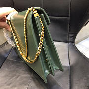 YSL 532750 Cassandra Monogram Clasp Smooth Leather Bag Green - 2