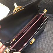 YSL 532750 Cassandra Monogram Clasp Smooth Leather Bag Black - 4