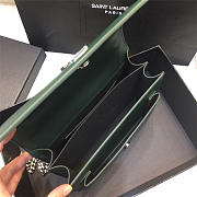 YSL Monogram Sunset Leather Crossbody Bag 442906 Green - 2
