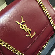 YSL Monogram Sunset Leather Crossbody Bag 442906 Red With Gold Hardware - 4