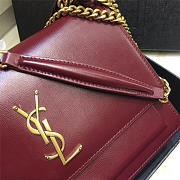 YSL Monogram Sunset Leather Crossbody Bag 442906 Red With Gold Hardware - 2