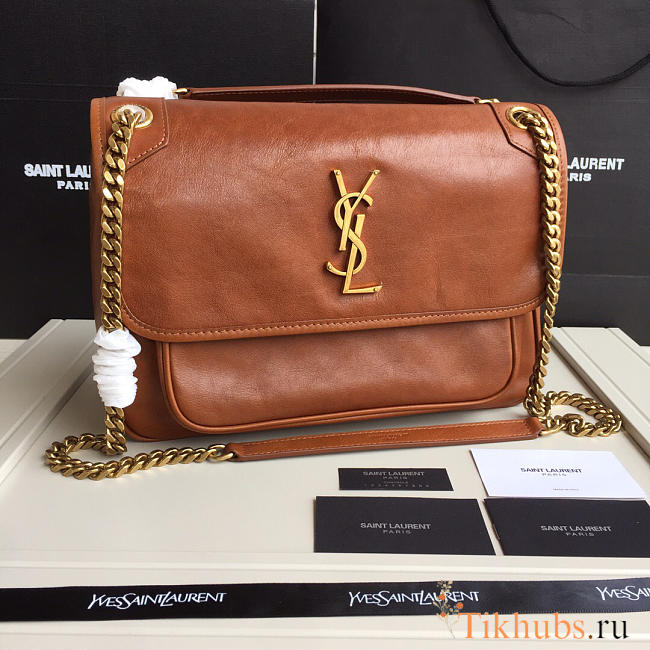 YSL Monogram Shoulder Bag In Brown - 1