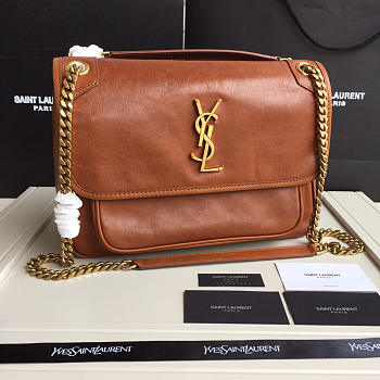 YSL Monogram Shoulder Bag In Brown